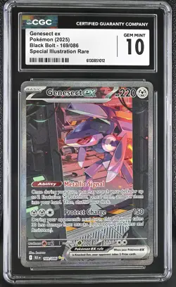 Pokemon GRADED Genesect ex 169/086 Black Bolt SIR 10 CGC ENGLISH - Image 1