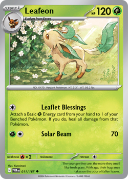 Leafeon 011/167 UC Twilight Masquerade Reverse Holo NM/M Pokemon - Image 4
