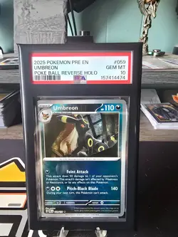 PSA 10 Gem Mint 2025 Pokemon PRE EN Umbreon Poke Ball Reverse Holo #059/131 - Image 1