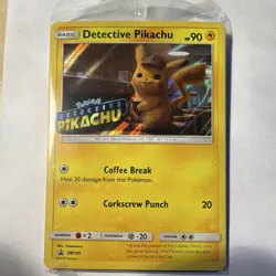 Pokemon TCG Detective Pikachu SM190 Detective Pikachu Promo Holo Eng 90 HP - Image 1