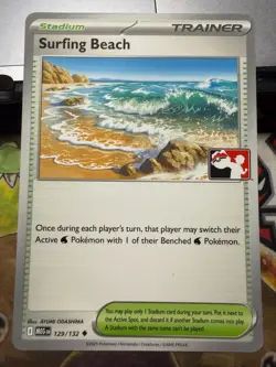 Surfing Beach 129/132 Non-Holo Pokemon Play! Prize Pack Series 8 - Image 1