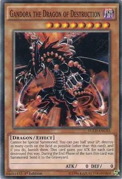 Gandora the Dragon of Destruction YGLD-ENC03 Legendary Yu-Gi-Oh 1st Edition NM/M - Image 1
