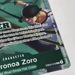 One Piece Card Roronoa Zoro EB02-019 Tournament Pack 2025 Vol.3 Promo English - Image 2