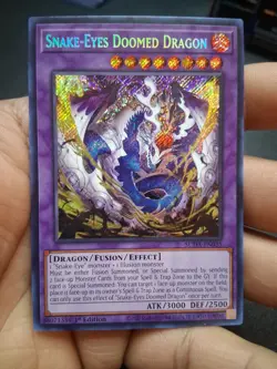 Yugioh!-Snake-Eyes Doomed Dragon-SUDA-EN035- 1st Ed- Secret-(VLP/NM) - Image 3
