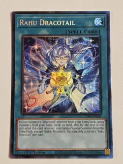 Rahu Dracotail (CR) JUSH-EN009 Collector's Rare Yugioh 1st Edition Mint - Image 2