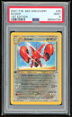 2001 SCIZOR 1ST EDITION NEO DISCOVERY PSA 9 MINT #29/75 POKEMON CARD TCG WOTC - Image 1