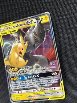 Pokemon Pikachu & Zekrom GX Tag Team TCG Sun Moon Holo Ultra Rare Card 33/181 HP - Image 2