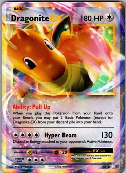 Pokemon TCG Dragonite EX 72/108 Evolutions Holo LP - Image 1