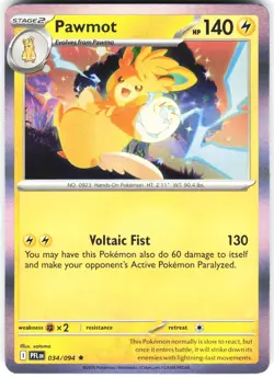 PAWMOT 034/094 - POKEMON PHANTASMAL FLAMES HOLO - NM RARE - Image 1