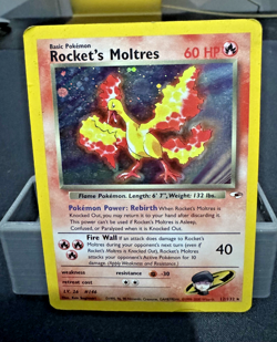 Pokemon TCG Rockets Moltres Holo Rare Card 12/132 Gym Heroes Set - Image 1