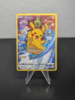 2020 Pokemon TCG Pikachu SWSH020 Sword and Shield Promo Holo Iron Tail HP70 - Image 1
