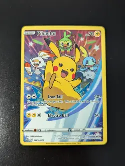 2020 Pokemon TCG Pikachu SWSH020 Sword and Shield Promo Holo Iron Tail HP70 - Image 3