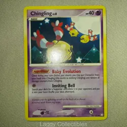 Pokemon Mysterious Treasures 42/123 Chingling - Uncommon - Heavily Played - Image 3