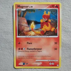 Pokemon Mysterious Treasures 54/123 Magmar - Uncommon - Heavily Played - Image 1