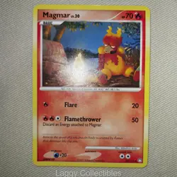 Pokemon Mysterious Treasures 54/123 Magmar - Uncommon - Heavily Played - Image 3
