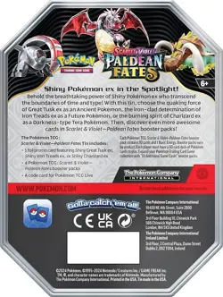 Pokemon TCG Scarlet & Violet Paldean Fates Great Tusk EX Tin New Factory Sealed - Image 2