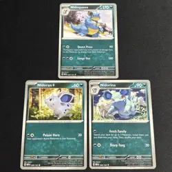Nidoran, Nidorina, Nidoqueen - Pokemon 151 - Evolution Lot NM Near-Mint English - Image 1