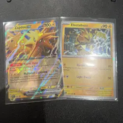 Electabuzz 125/165 Cosmos Holo + Zapdos ex SVP 049 NM SV 151 Promo Pokemon Set - Image 1