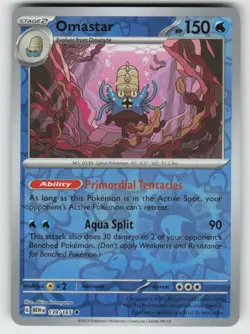 Omastar 139/165 Rare 151 Pokemon Reverse Holo Near Mint - Image 1