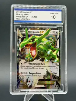 2015 Pokemon XY Rayquaza EX Roaring Skies 75/108 Holo Gem Mint 10 - Image 1