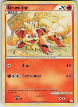 Pokemon TCG Growlithe Common HeartGold SoulSilver 65/123 - Image 1