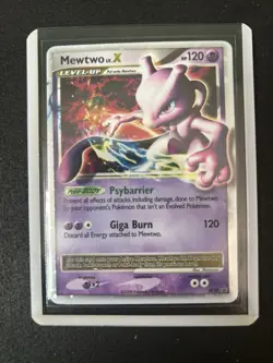 Pokemon Mewtwo Lv.X DP28 Diamond & Pearl Promo Holo Giga Burn Psybarrier - Image 3