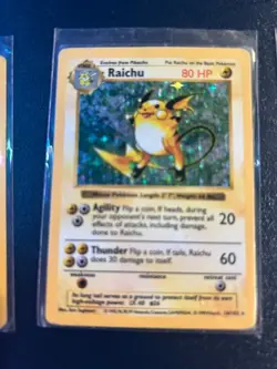 Raichu Base Set Shadowless Pokemo Holo Rare 14/102 1999 Shadowless - Image 2