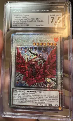 2023 Yugioh TN23-EN014 Black Rose Dragon Misaligned Stamp CGC 7.5 ERROR CARD! - Image 1
