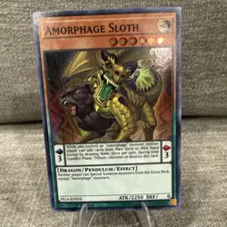 1996 Yugioh Amorphage Sloth FIGA-EN056 1st Edition Holo - Image 1