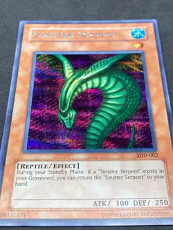 Yugioh Sinister Serpent SDD-002 Prismatic Secret Rare Unlimited MP - Image 2