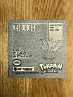 1999 Artbox Pokemon Series 1 Stickers Oddish 43 card - Image 2