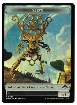 MTG Servo Treasure FOIL Modern Horizons 3 (MH3) Double Sided Token Card Unplayed - Image 1