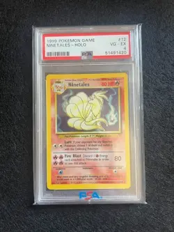 1999 PSA 4 Pokemon Base Set Ninetales Holo Rare 12/102 Card - Image 1