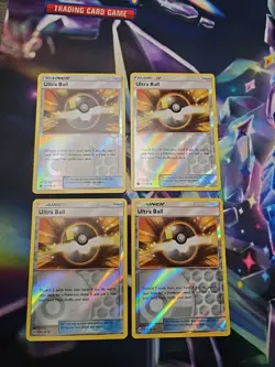 X4 Cards Ultra Ball - 135/149 - Playset Reverse Holo - Sun & Moon - [NM] - Image 1