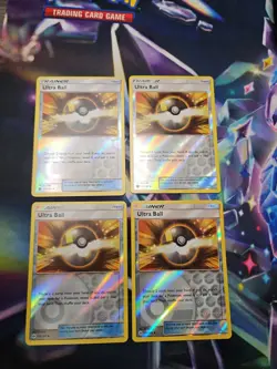X4 Cards Ultra Ball - 135/149 - Playset Reverse Holo - Sun & Moon - [NM] - Image 2