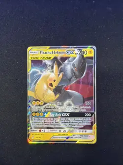 Pokemon TCG Pikachu & Zekrom GX Team Up Holo Card - Image 1
