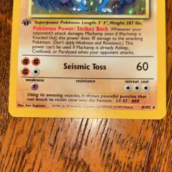 Pokemon Machamp Base Set 1st Edition Holo Rare Card 8/102 100 HP Stage 2 English - Image 2