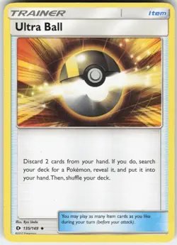 Ultra Ball 135/149 Uncommon SM Base Set Pokemon Lightly Played - Image 1