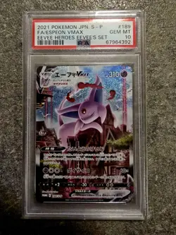 Pokemon Karte PSA 10 Espeon Vmax 189/S-P Japanese Promo TCG Psiana Eevee Heroes - Image 1