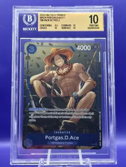 Portgas D Ace (Tin Pack Set Vol. 2) P-074 One Piece Promo BGS 10 Pristine - Image 1