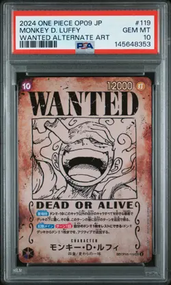 2024 ONE PIECE JAPANESE OP09-EMPERORS IN THE NEW WORLD MONKEY D. LUFFY PSA 10 - Image 1