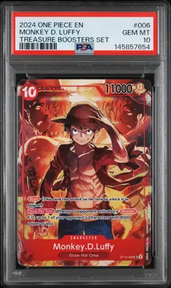 2024 ONE PIECE PROMOS TREASURE BOOSTERS SET #006 MONKEY D. LUFFY PSA 10 - Image 1