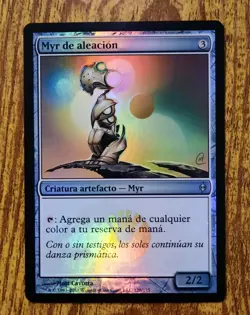 MTG SPANISH FOIL Alloy Myr - New Phyrexia Magic the Gathering Card #129 - Image 1