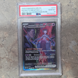 Pokemon Team Rocket's Mewtwo ex Sv10 SIR Holo 231/182 EN 2025 PSA 10 - Image 1