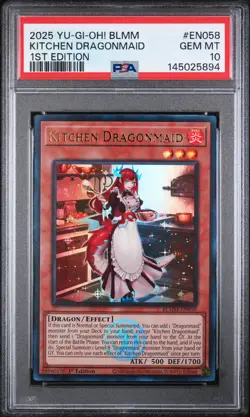 2025 YU-GI-OH! BLMM-BATTLES OF LEGEND: MONSTER MAYHEM KITCHEN DRAGONMAID PSA 10 - Image 1