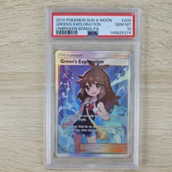 PSA 10 Green's Exploration 209/214 Unbroken Bonds 2019 Full Art Pokemon Card - Image 1
