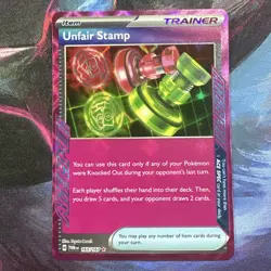 Unfair Stamp 165/167 Twilight Masquerade TWM SV06 Pokemon TCG Ace Spec NM - Image 1