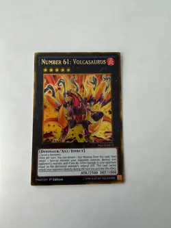 Yugioh - Number 61: Volcasaurus - Gold - 1st - PGL3-EN073 - NM - Image 1