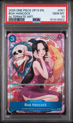 2025 ONE PIECE OP13 051 CARRYING ON HIS WILL BOA HANCOCK ALT ART PSA 10 GEM MINT - Image 1