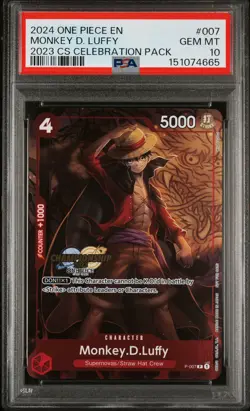 2024 ONE PIECE CHAMPIONSHIP 2023 CELEBRATION PACK #007 MONKEY D. LUFFY PSA 10 - Image 1